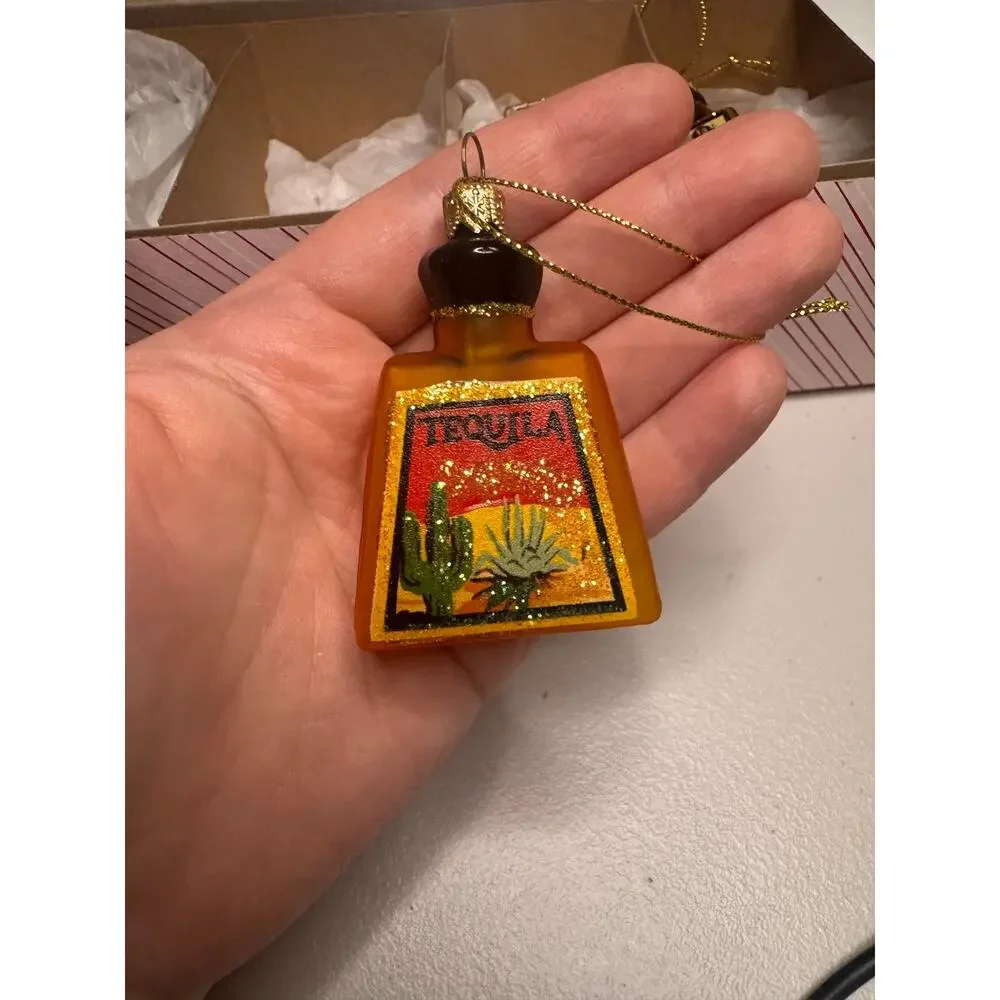 Sur La Table Glass Spirits Christmas Ornaments Set of 3 Hand Painted Poland